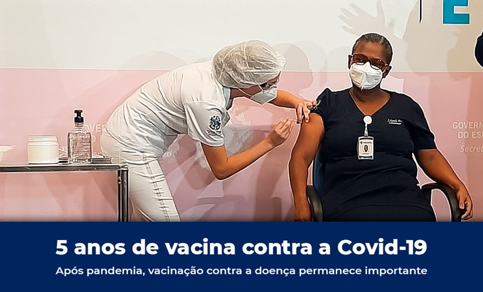 Cinco anos de vacina contra a Covid-19: após pandemia, vacinação contra a doença permanece importante Cinco anos de vacina contra a Covid-19: após pandemia, vacinação contra a doença permanece importante
