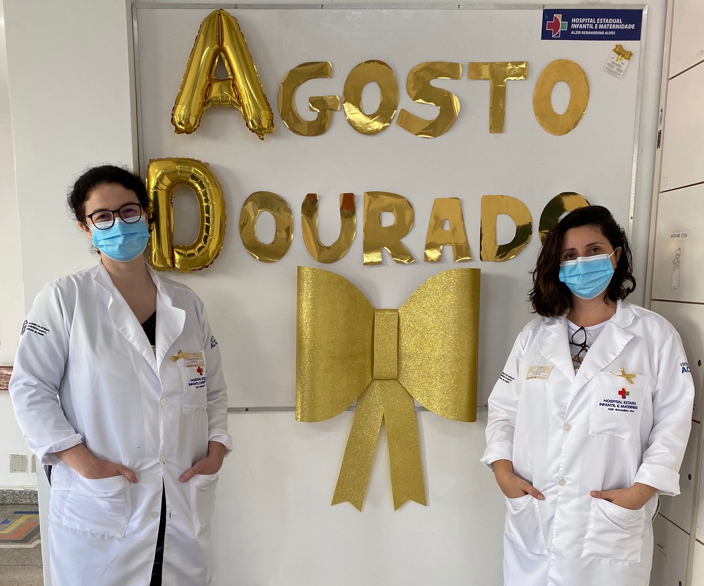 Angelica Carvalho e Gisele Helena -  coordenando as ações de Agosto Dourado do Himaba